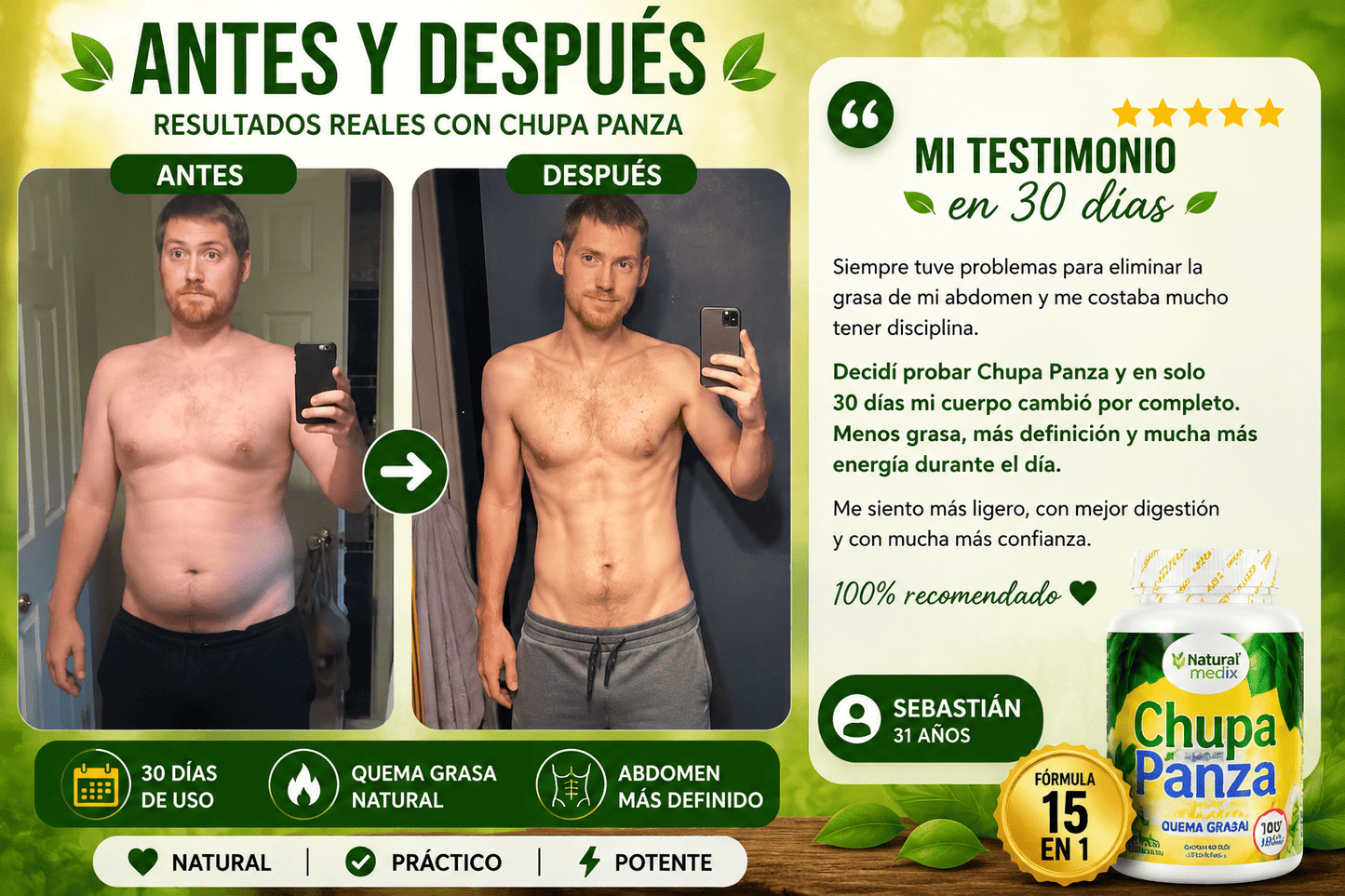 🔥 KIT Chupa Panza 15 EN 1