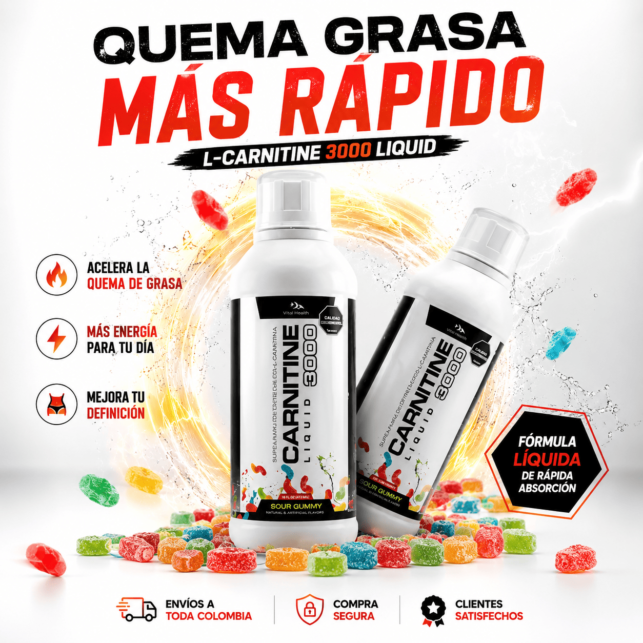 🔥 L-CARNITINE 3000 LIQUID — QUEMA GRASA MÁS RÁPIDO ⚡